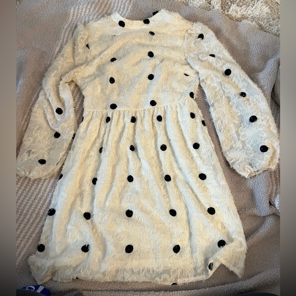 Black and white polka dot dress